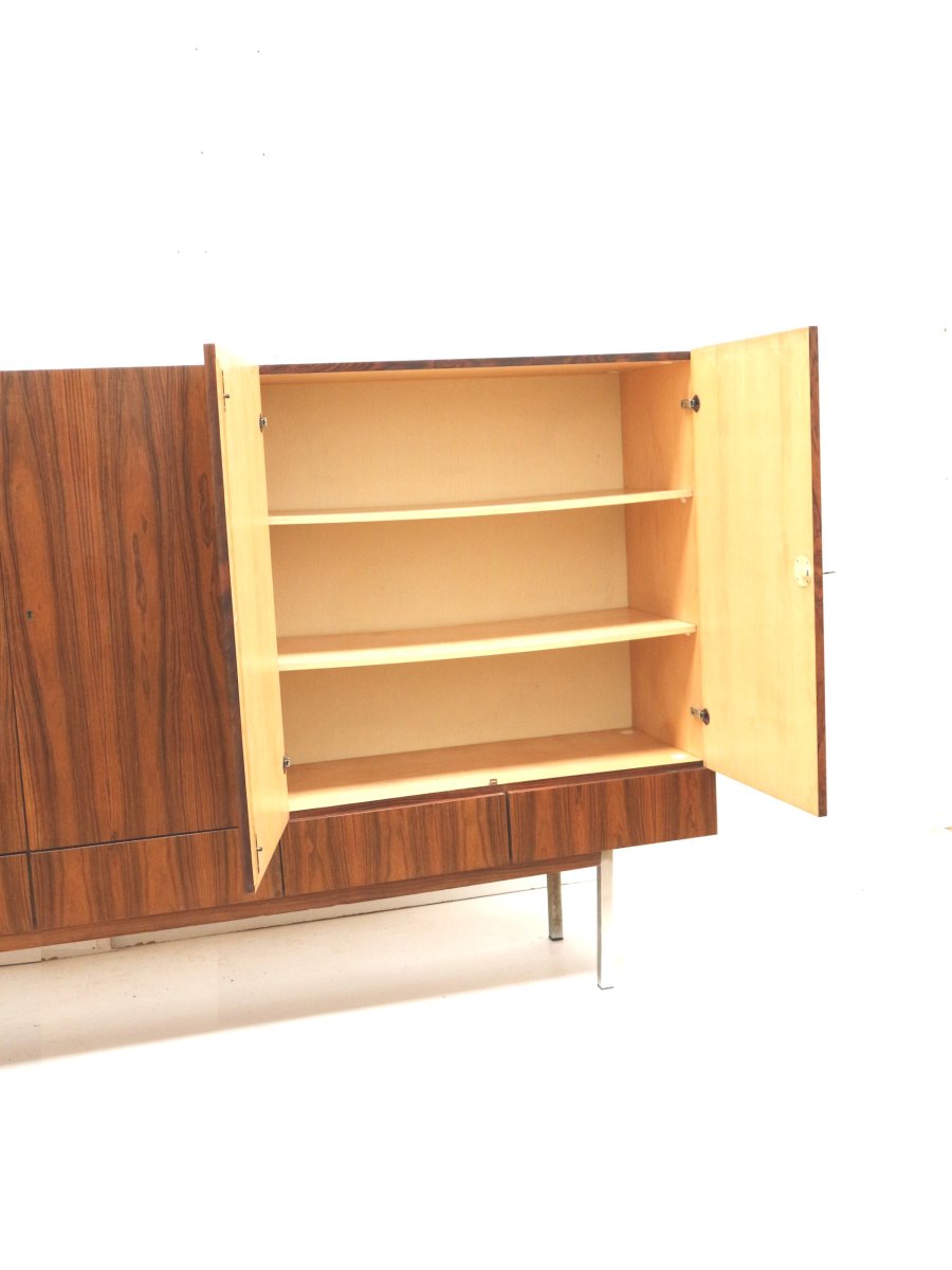 Groot vintage palissander dressoir met 6 deuren uit de jaren ’60 - Afbeelding 8