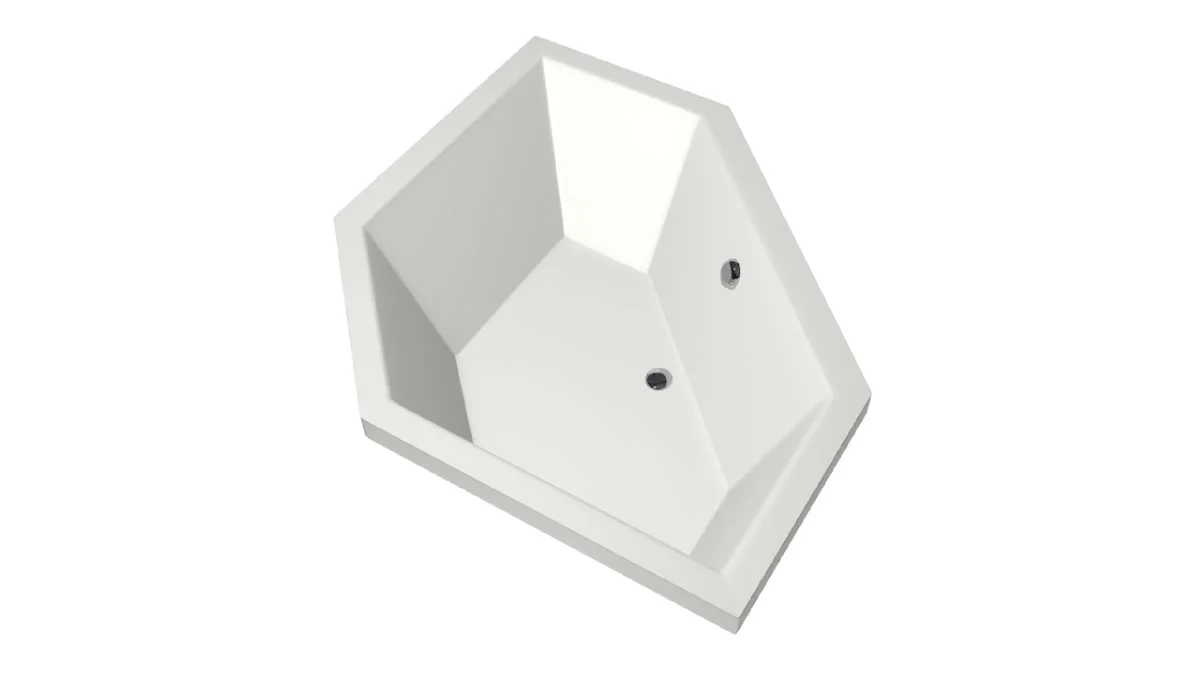 Xenz Society 145 inbouw bad 145×145 cm mat wit - Afbeelding 3