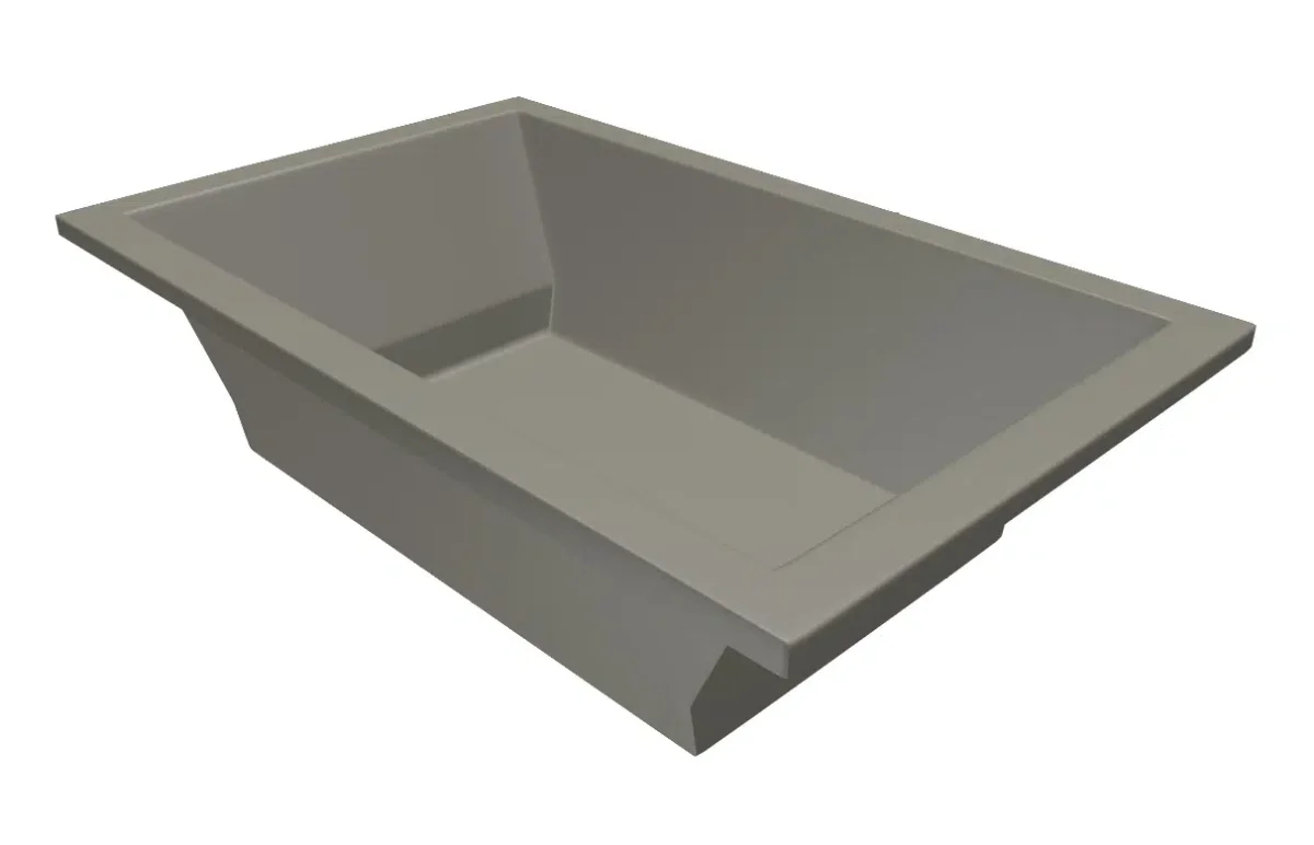 Xenz Society inbouw bad 190×120 cm cement - Afbeelding 3