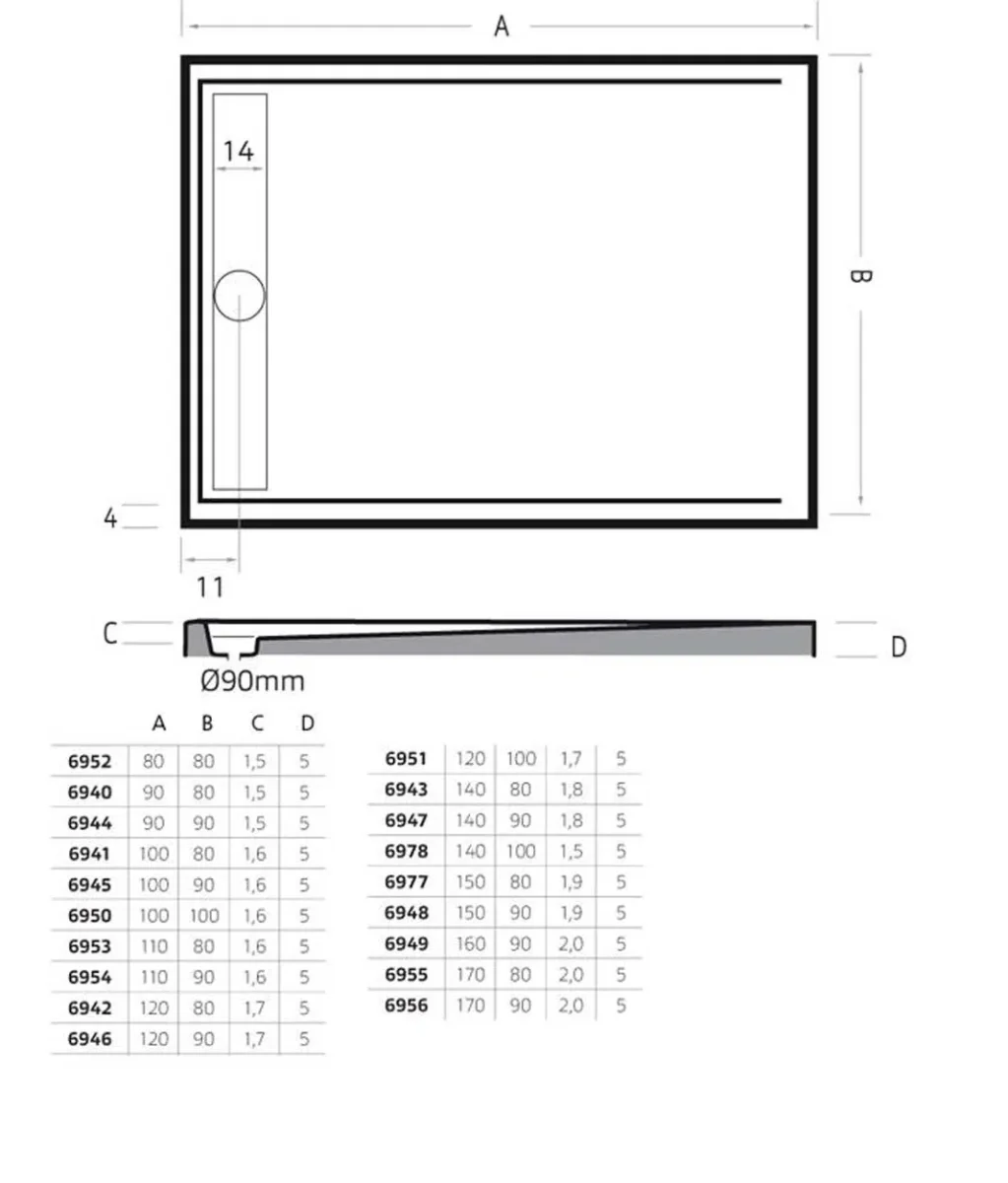 Xenz Easy Tray 90×90 douchevloer cement - Afbeelding 4