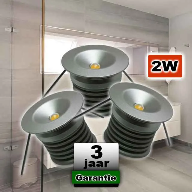 Strakke Inbouwspot badkamer Warmwit 2700K - Afbeelding 2