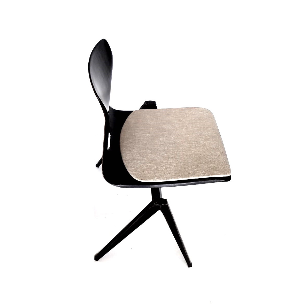 Unieke vintage industriële Pagholz plywood schoolstoel van Galvanitas S22 met nieuwe bekleding - Afbeelding 2