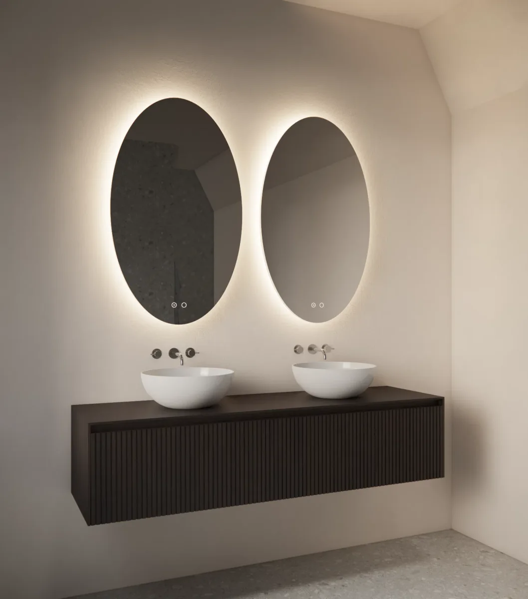 Gliss Design Oval badkamer spiegel verticaal 60×100 cm - Afbeelding 3