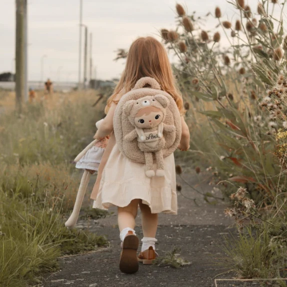 Rugtas met naam | Teddybeer Beige - Afbeelding 3