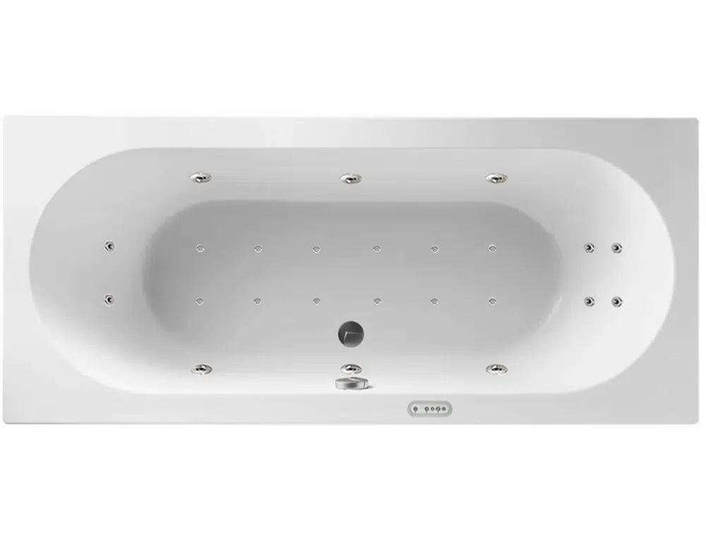 Villeroy & Boch O.Novo bubbelbad 180×80 cm met RB2 whirlpool elektrisch wit - Afbeelding 2