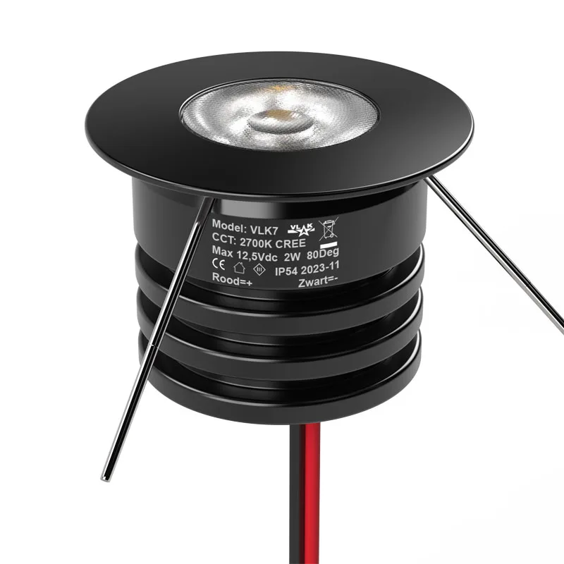 Inbouwspot Led Zwart Dimbaar 2700K Extra Warmwit CREE Hoge CRI 12Vdc - Afbeelding 7