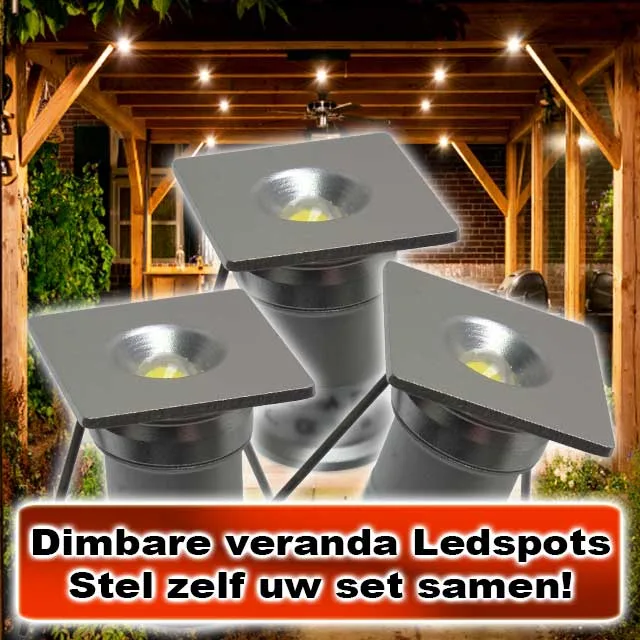 Veranda led spotset 1W vierkant 2700K Warmwit 1-25 stuks | Extra klein | Draadloos dimmen / Zigbee - Afbeelding 4