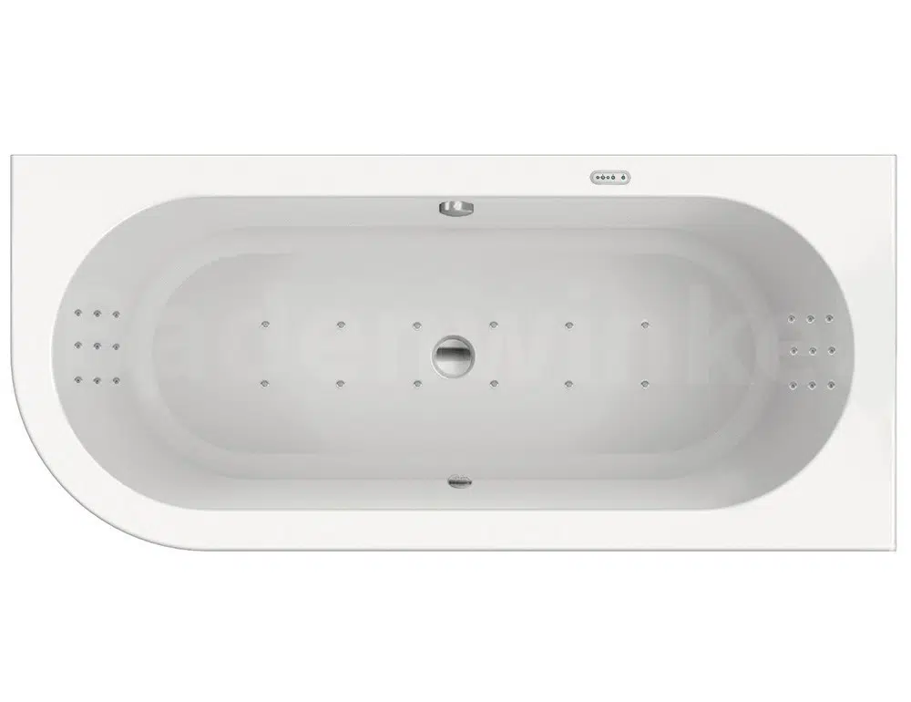 Xenz Charley half vrijstaand bubbelbad 180×80 cm rechts met RB2v whirlpool mat wit - Afbeelding 2