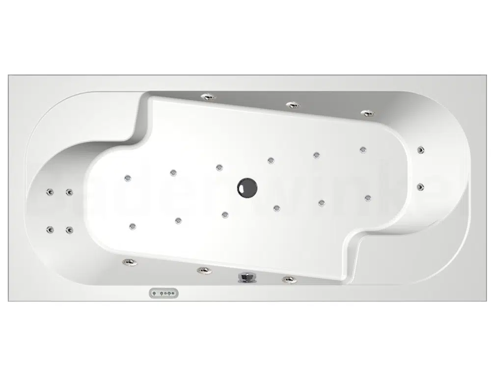 Xenz Parel bubbelbad 190×90 cm met RB2 whirlpool elektrisch wit - Afbeelding 2