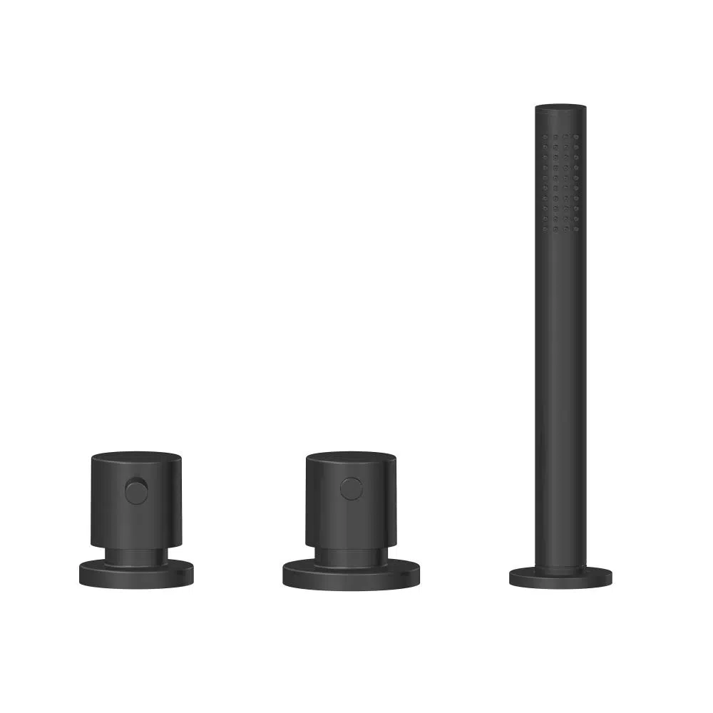 Xenz Duero badrandkraan 3 gats thermostatisch ebony mat zwart - Afbeelding 2