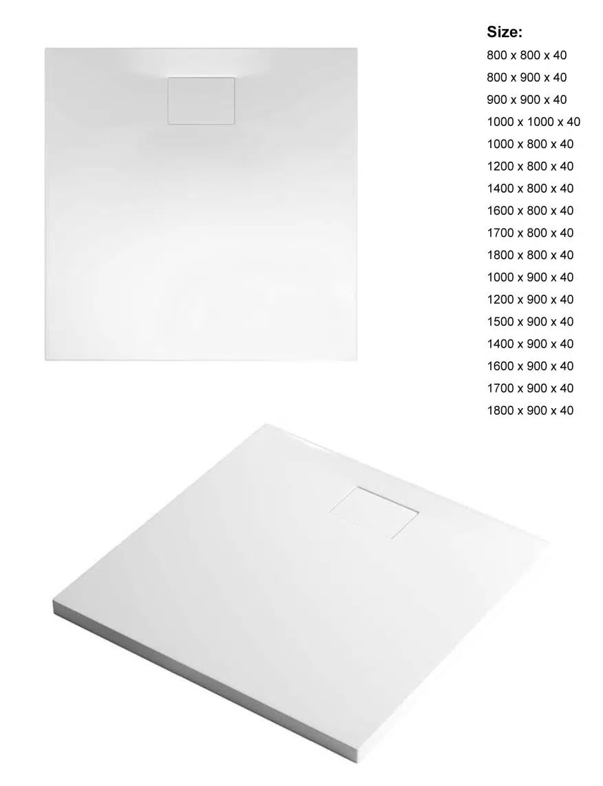 Xenz Flat Zero 80×90 douchevloer wit - Afbeelding 2