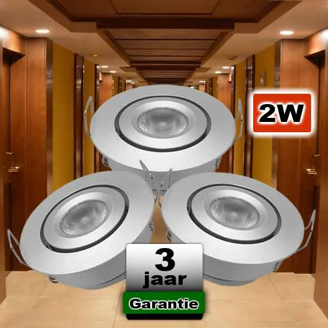Hal / Gang Ledspot Kantelbaar Warmwit 12VDC 2W - Afbeelding 2